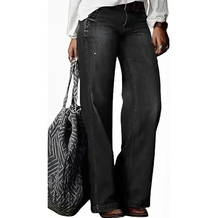 Fashion Vintage Straight Wide Leg Denim Pants main image 1