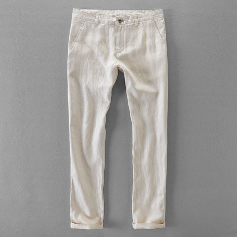 100% Pure Linen High Quality Casual Men Pants - Frimunt Clothing Co.