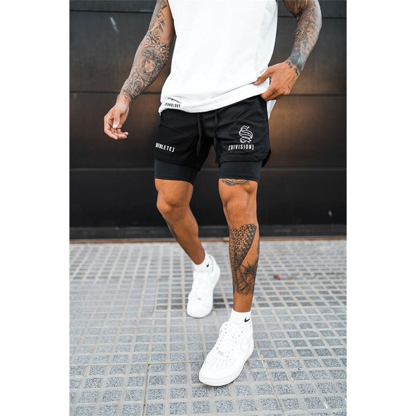 Men's Fitness Bodybuilding Shorts Breathable 2 in 1 Double-deck Quick Dry - Frimunt Clothing Co.