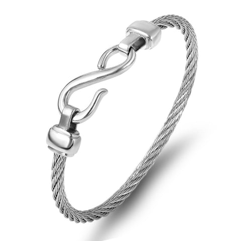 Men's New Steel Fish Hook 8 Shape Closure Titanium Steel Bracelet - Frimunt Clothing Co.