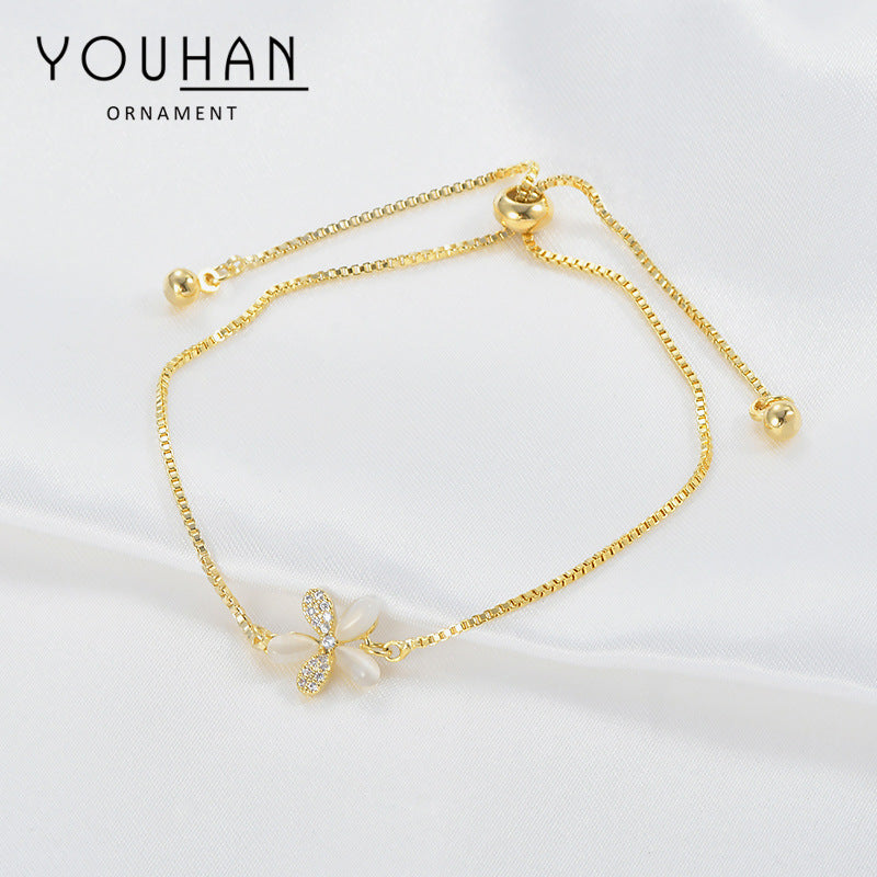 New Trendy Adjustable Opal Petal Flower Bracelet - Frimunt Clothing Co.
