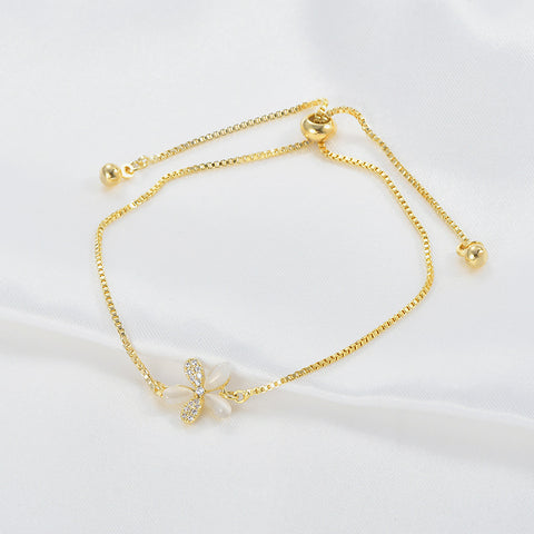 New Trendy Adjustable Opal Petal Flower Bracelet - Frimunt Clothing Co.