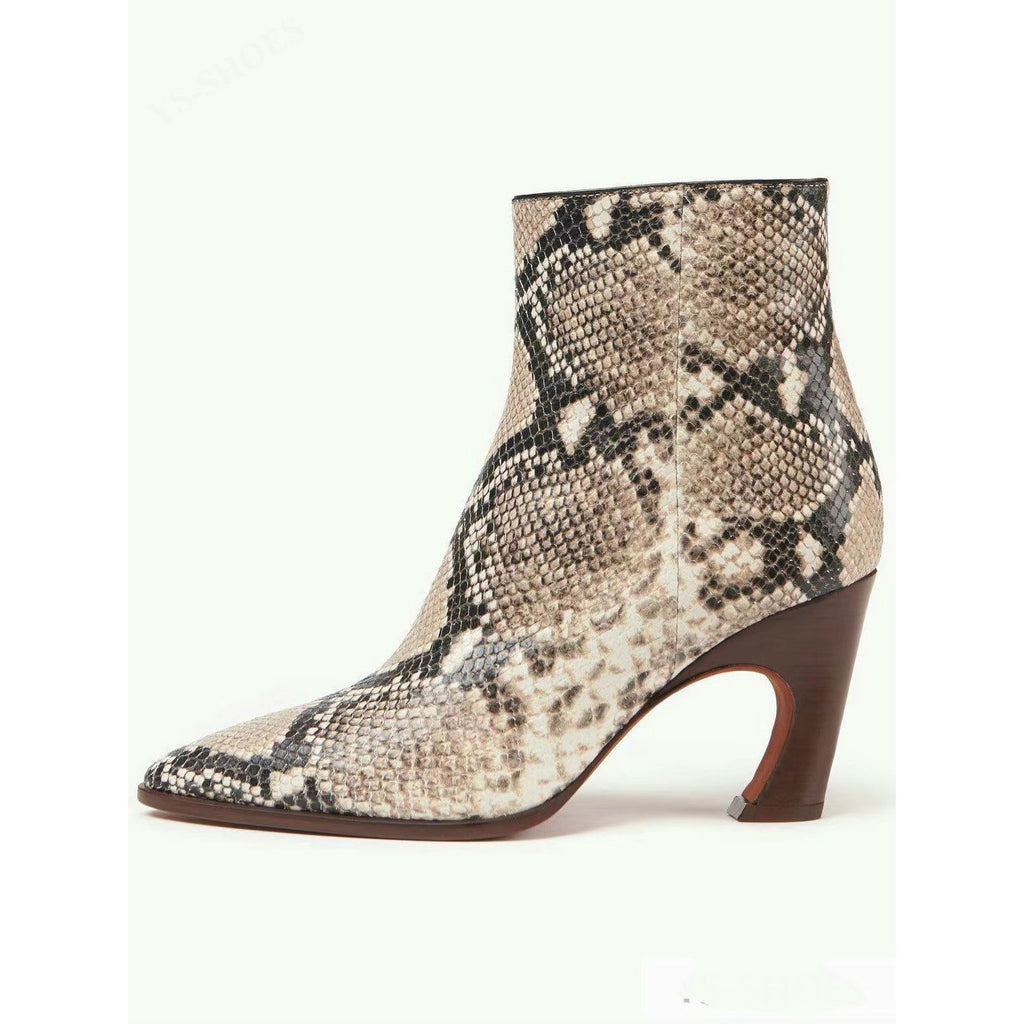 Pointed Toe Ankle Boots For Women High Heeled Side Zipper Soft Eco Leather Boots - Frimunt Clothing Co.