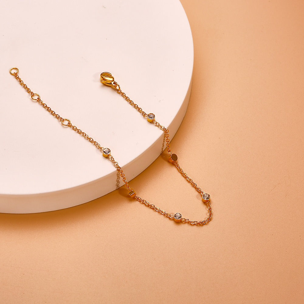 Single or Six Inlaid Austrian Crystals Stainless Steel Bracelet - Frimunt Clothing Co.