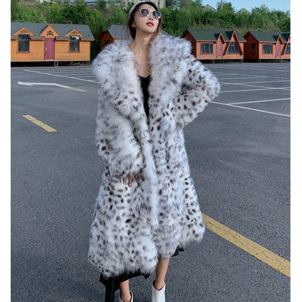 Women's Winter Young Leopard-Print Imitation Fur Long Coat - Frimunt Clothing Co.