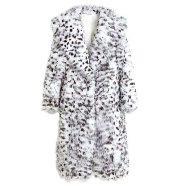 Women's Winter Young Leopard-Print Imitation Fur Long Coat - Frimunt Clothing Co.