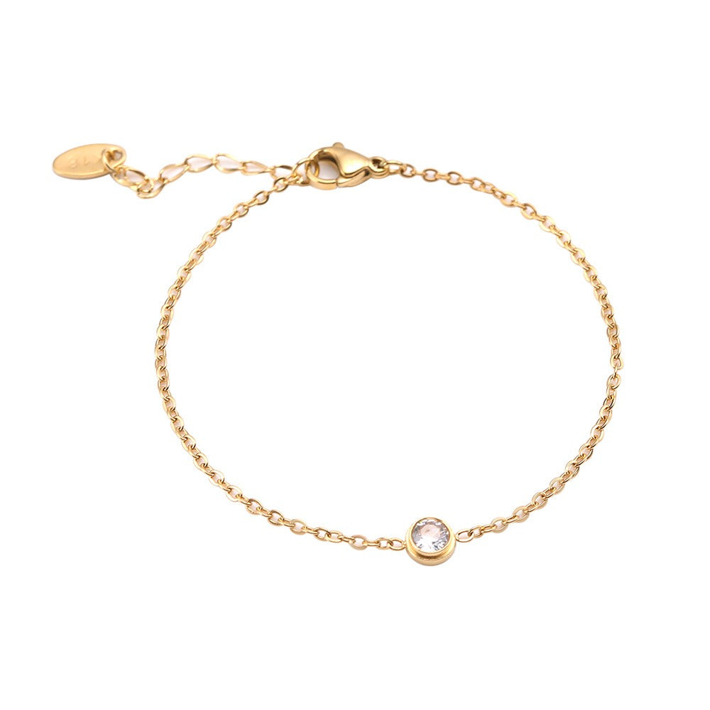 Single or Six Inlaid Austrian Crystals Stainless Steel Bracelet - Frimunt Clothing Co.