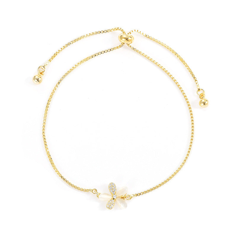 New Trendy Adjustable Opal Petal Flower Bracelet - Frimunt Clothing Co.