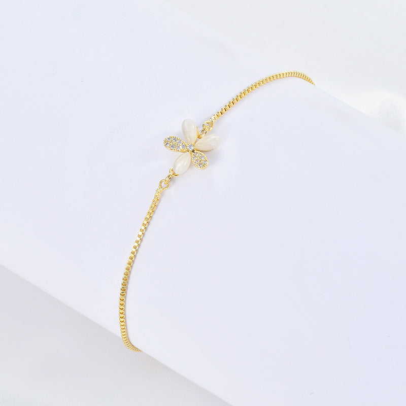 New Trendy Adjustable Opal Petal Flower Bracelet - Frimunt Clothing Co.
