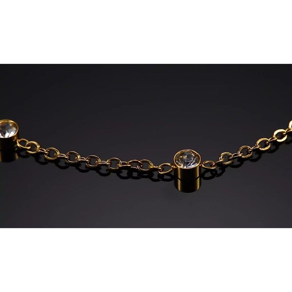 Single or Six Inlaid Austrian Crystals Stainless Steel Bracelet - Frimunt Clothing Co.