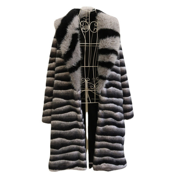 Men's Mid-length Thick Faux Fur Coat Plus Sizes Fur Collar Designer Men's Clothing - Frimunt Clothing Co.