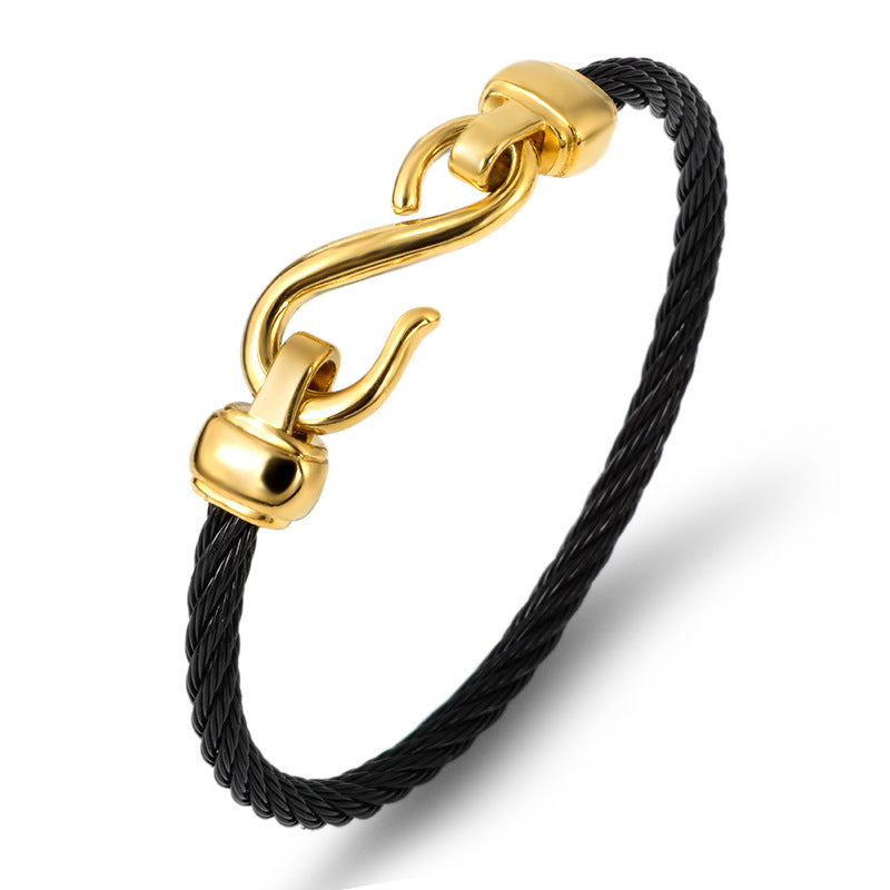 Men's New Steel Fish Hook 8 Shape Closure Titanium Steel Bracelet - Frimunt Clothing Co.