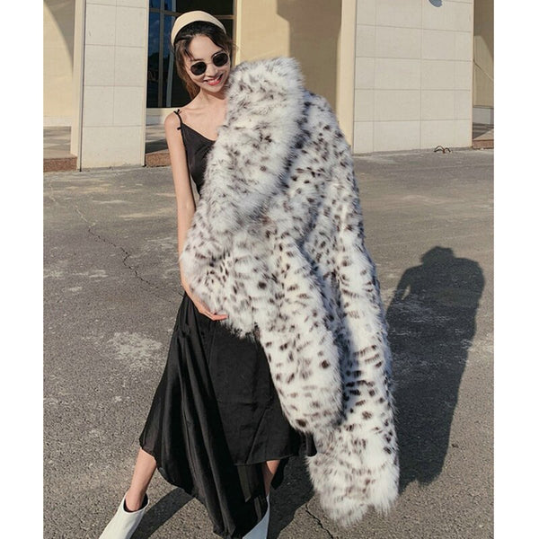 Women's Winter Young Leopard-Print Imitation Fur Long Coat - Frimunt Clothing Co.