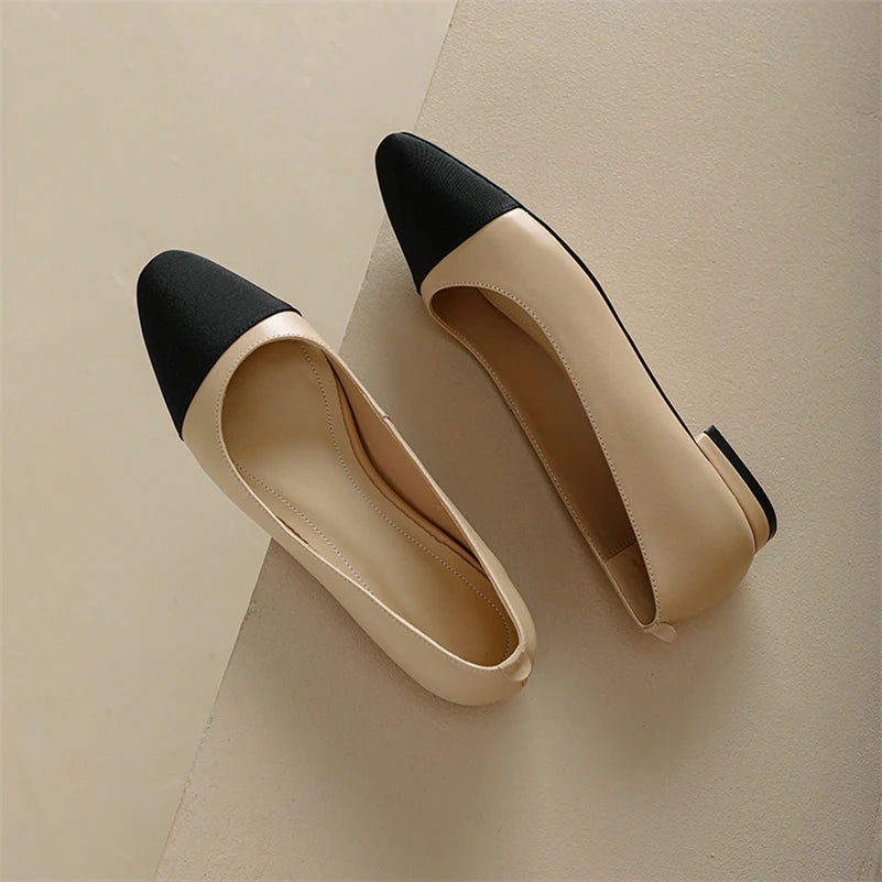 Duo Tone Women Genuine Leather Flats - Frimunt Clothing Co.