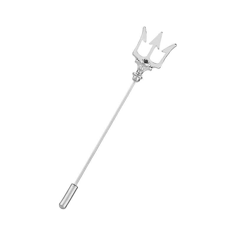 Metal Trident Brooch Long Needle Tassel Chain Lapel Pins Men's Suit Badge Sweater Jewelry for Women Accessories - Frimunt Clothing Co.