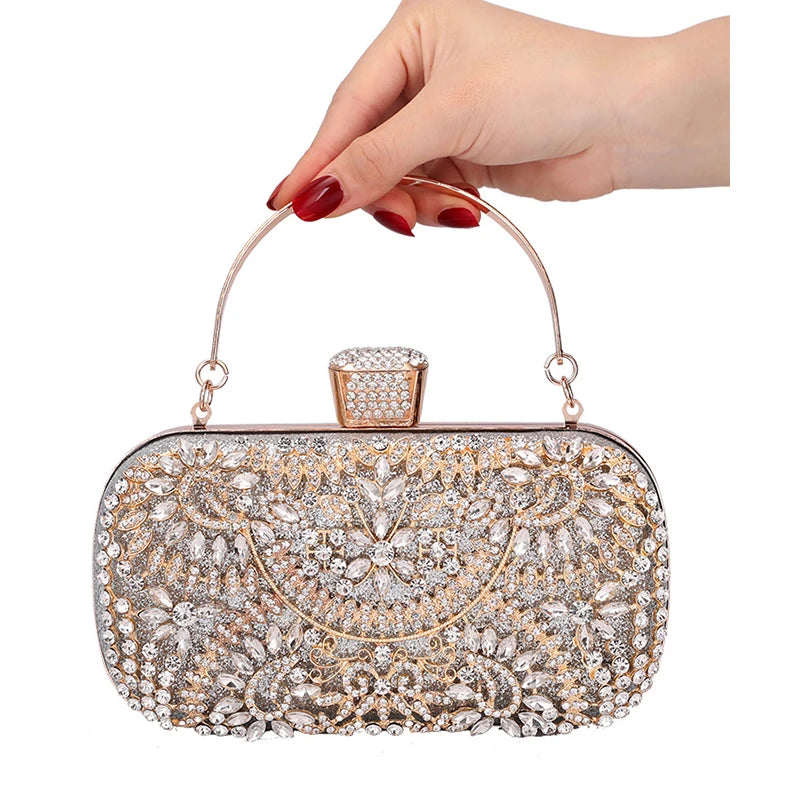 Women's Diamond Evening Clutch Bag Wedding Chain Shoulder Small Party Bag - Frimunt Clothing Co.