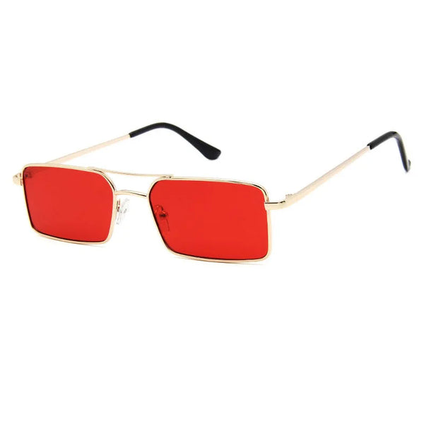 Vintage Rectangle style Double Bridges Women Sunglasses Metal Frame Ocean Clear Lens UV400 - Frimunt Clothing Co.