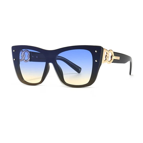 Oversized Women's Sunglasses Cat Eye Rivet Decoration UV400 - Frimunt Clothing Co.