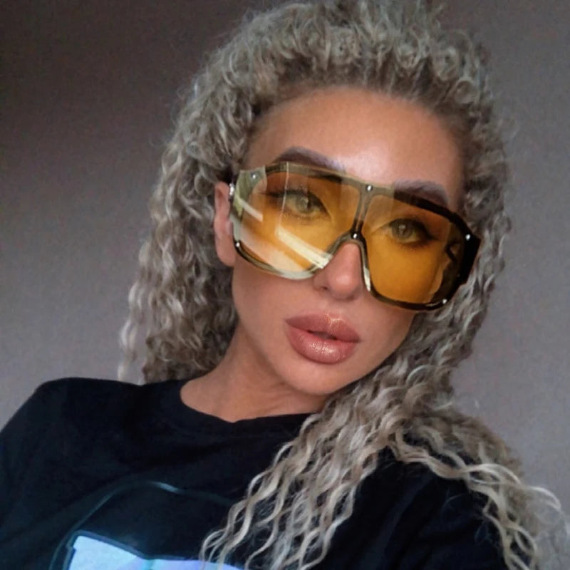 Luxury Designer Oversized Square Sunglasses Rivet Shades UV400 - Frimunt Clothing Co.