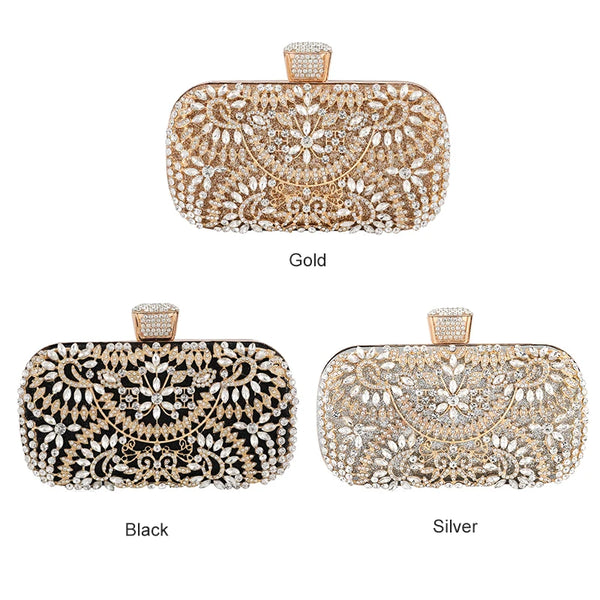 Women's Diamond Evening Clutch Bag Wedding Chain Shoulder Small Party Bag - Frimunt Clothing Co.