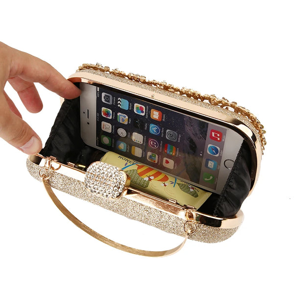 Women's Diamond Evening Clutch Bag Wedding Chain Shoulder Small Party Bag - Frimunt Clothing Co.