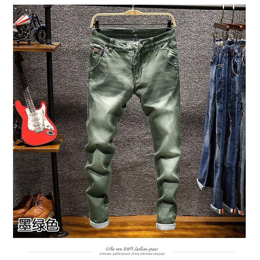 Men's Skinny Jeans Zipper Fly Slim Fit Denim Stretch Jean Pencil Leg Pants - Frimunt Clothing Co.