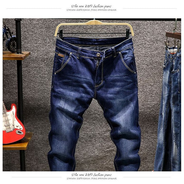 Men's Skinny Jeans Zipper Fly Slim Fit Denim Stretch Jean Pencil Leg Pants