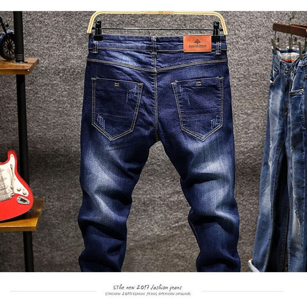 Men's Skinny Jeans Zipper Fly Slim Fit Denim Stretch Jean Pencil Leg Pants - Frimunt Clothing Co.