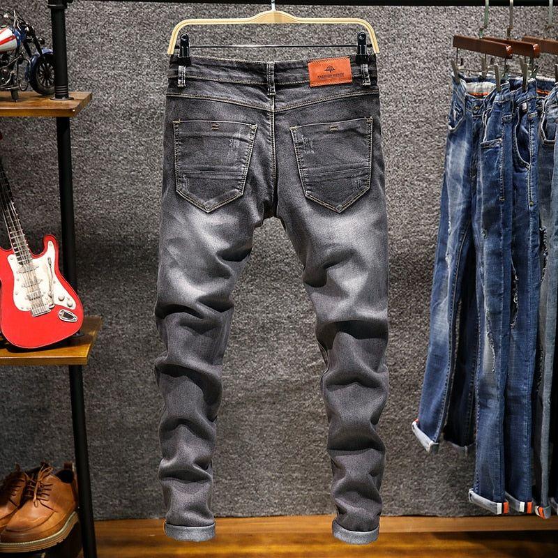 Men's Skinny Jeans Zipper Fly Slim Fit Denim Stretch Jean Pencil Leg Pants - Frimunt Clothing Co.