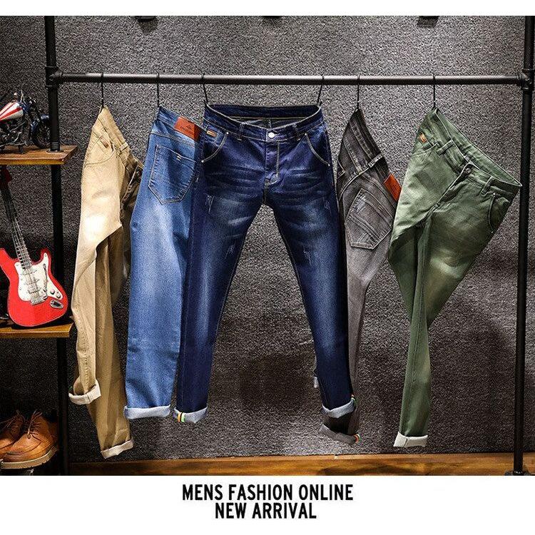 Men's Skinny Jeans Zipper Fly Slim Fit Denim Stretch Jean Pencil Leg Pants - Frimunt Clothing Co.