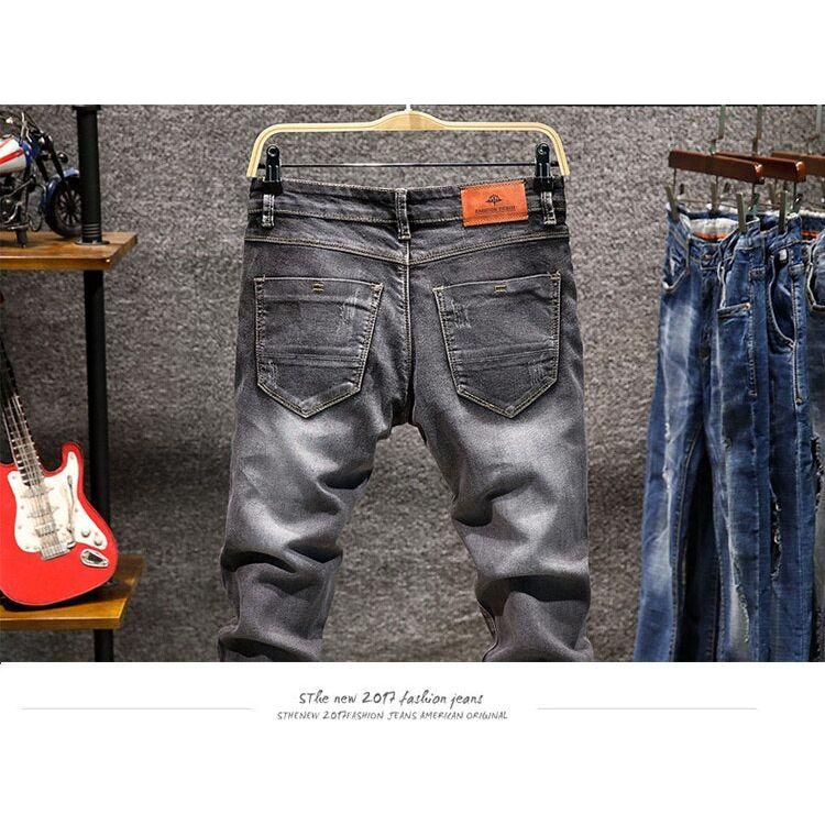 Men's Skinny Jeans Zipper Fly Slim Fit Denim Stretch Jean Pencil Leg Pants - Frimunt Clothing Co.
