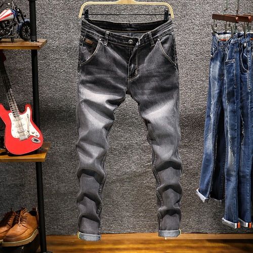 Men's Skinny Jeans Zipper Fly Slim Fit Denim Stretch Jean Pencil Leg Pants
