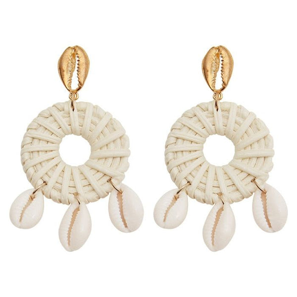 ZOSHI Seashell Earrings For Women Gold Color Trendy Shell Cowrie Statement Earrings New Summer Beach Jewelry