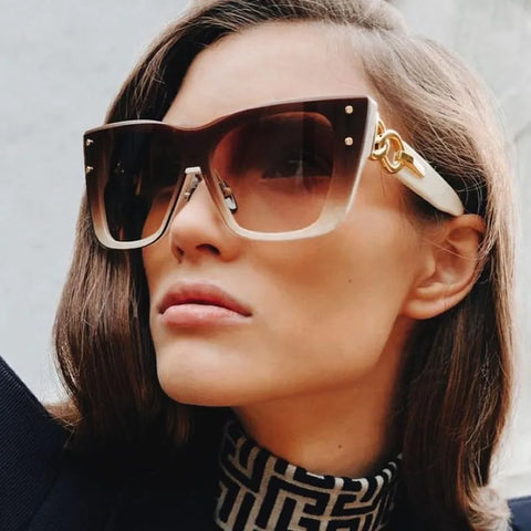 Oversized Women's Sunglasses Cat Eye Rivet Decoration UV400 - Frimunt Clothing Co.