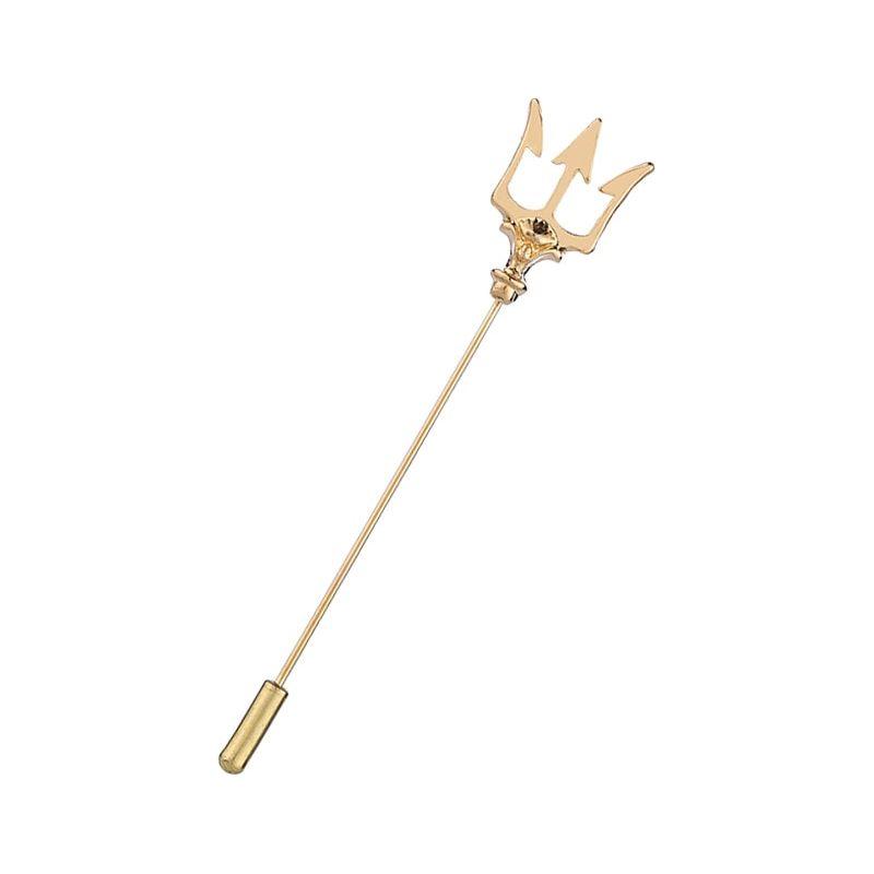 Metal Trident Brooch Long Needle Tassel Chain Lapel Pins Men's Suit Badge Sweater Jewelry for Women Accessories - Frimunt Clothing Co.