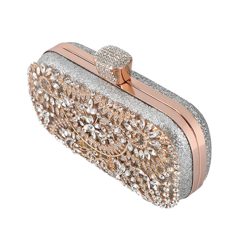 Women's Diamond Evening Clutch Bag Wedding Chain Shoulder Small Party Bag - Frimunt Clothing Co.