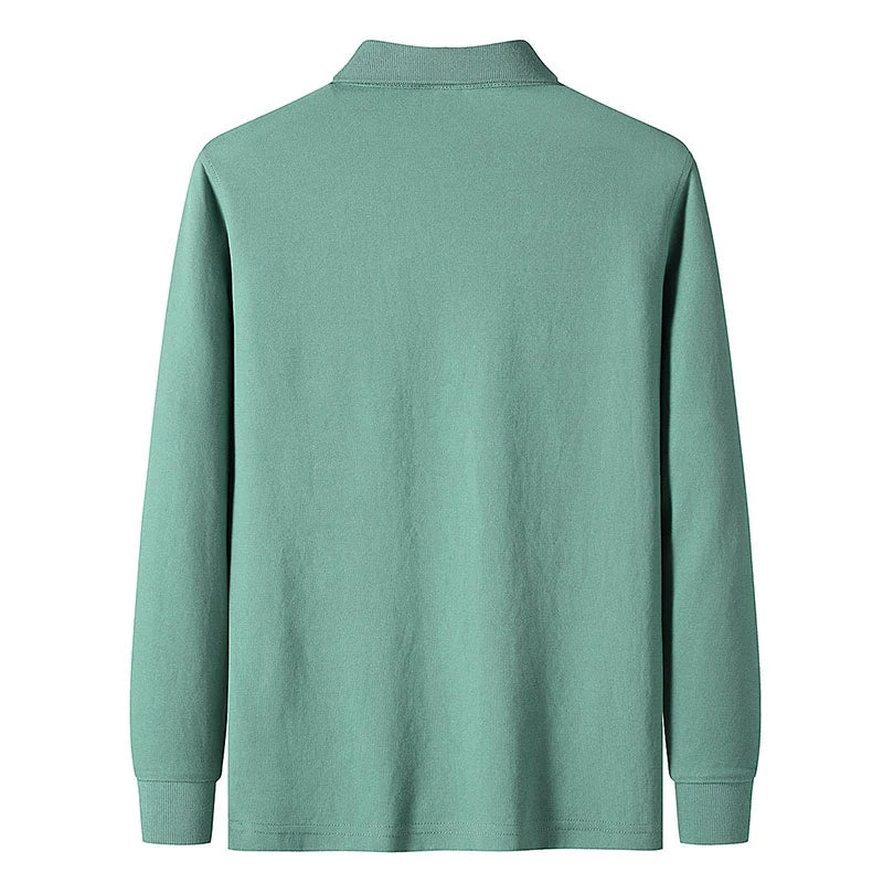 Men's Long Sleeve Polo Style Shirt Solid Color High Quality - Frimunt Clothing Co.