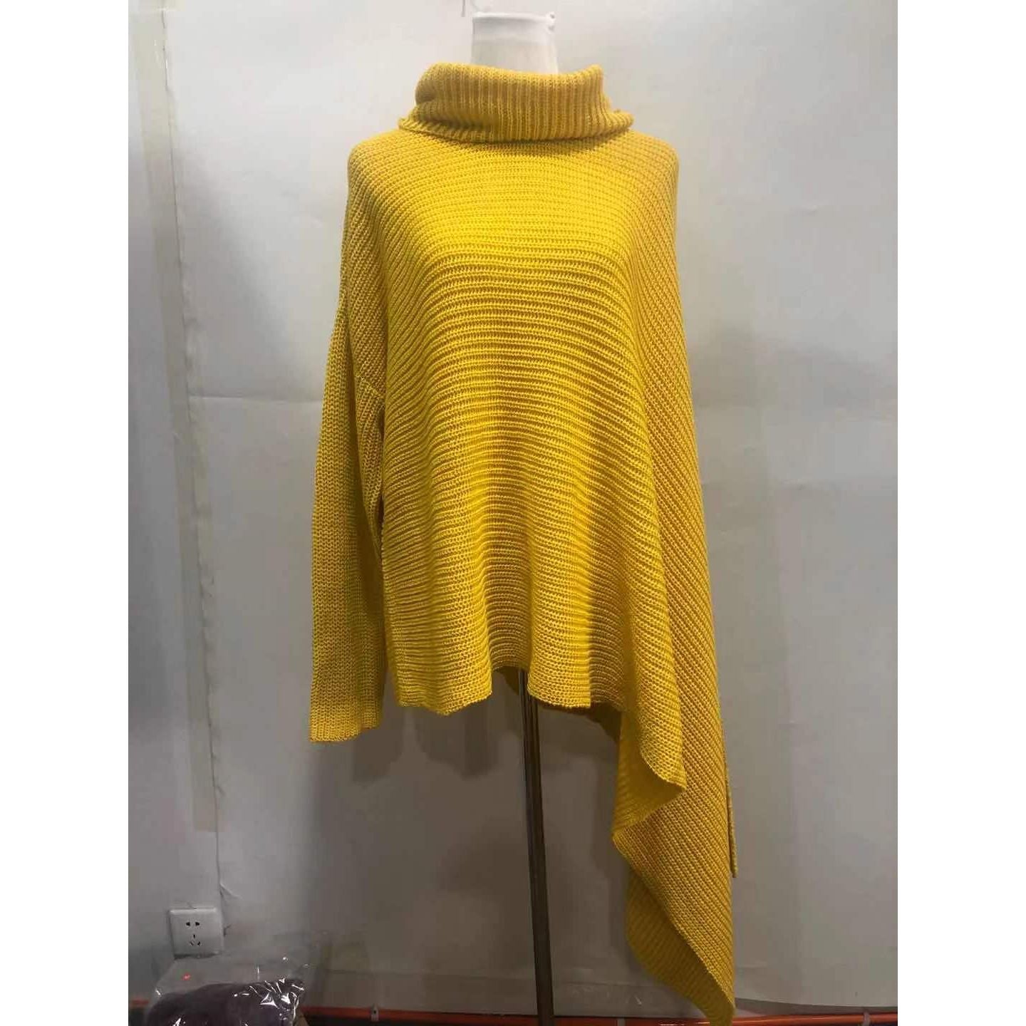 Women's Asymmetric Sweater For Women Turtleneck Long Sleeve Side Split Knitwear - Frimunt Clothing Co.