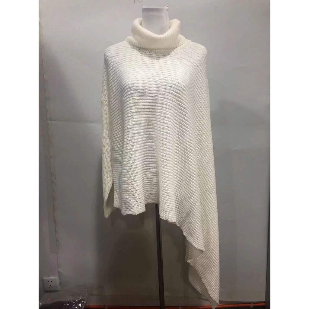 Women's Asymmetric Sweater For Women Turtleneck Long Sleeve Side Split Knitwear - Frimunt Clothing Co.