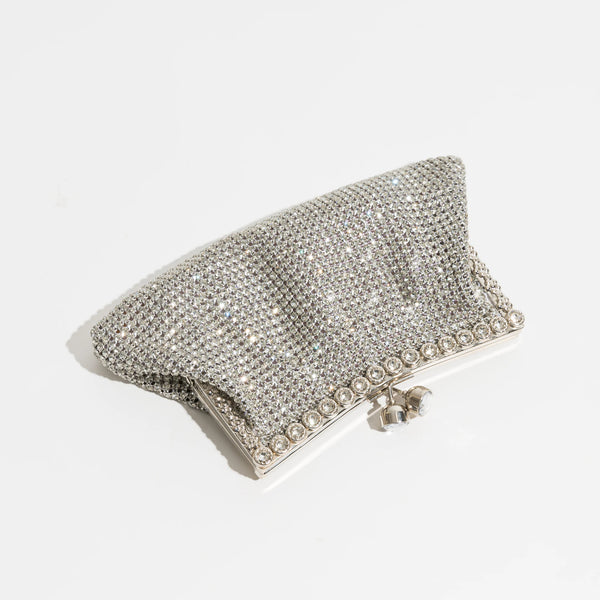 MABULA Sparkling Rhinestone Frame Clutch Evening Purse