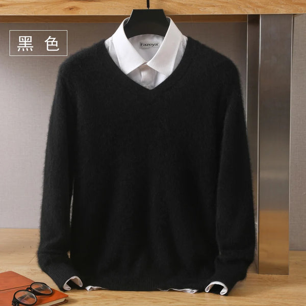 Men’s Merino Wool V-Neck Sweater – Classic Knitwear - Frimunt Clothing Co.
