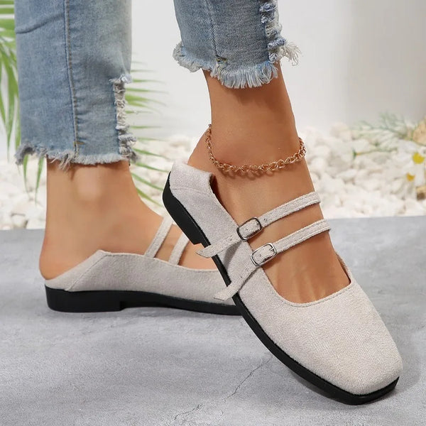 Women's Double Strap Design Mary Jane Flat Shoes 2024 Autumn Fashion