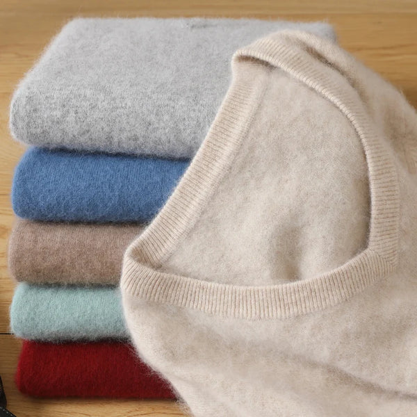 Men’s Merino Wool V-Neck Sweater – Classic Knitwear - Frimunt Clothing Co.