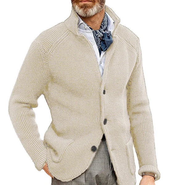 Men's Fall/Winter Knitted Cardigan Sweater Slim Fit Standing Collar Thick Knit - Frimunt Clothing Co.
