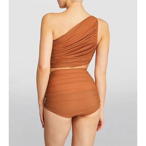 Women Swimsuit Natural Stones Bathing Suit Set One Piece Skirt Luxury Swimwear - Frimunt Clothing Co.