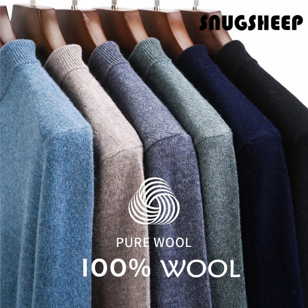 Men's Wool Sweater 100% Wool Thick 450g Fashion Essentials