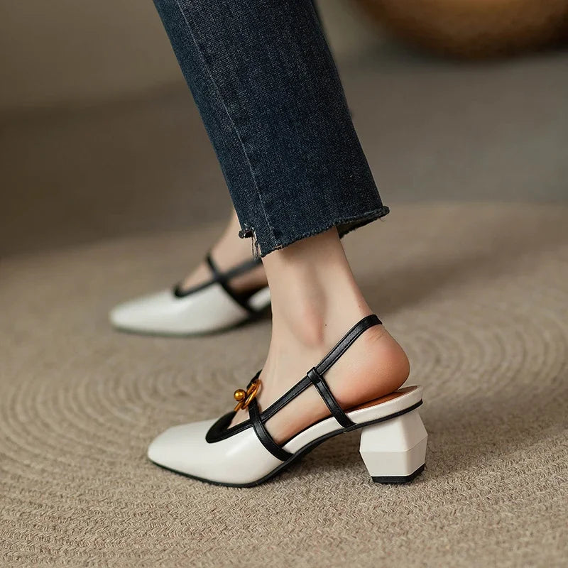 Women's Summer Elegant Duo Tone Mary Jane Shoes - Frimunt Clothing Co.