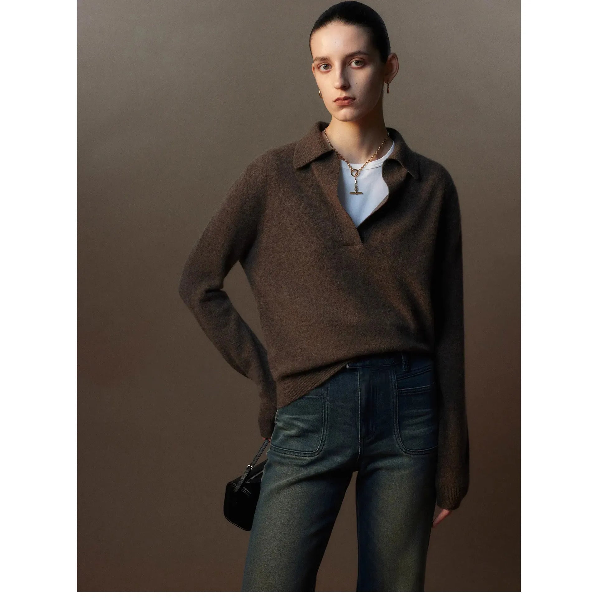 100% Cashmere Polo Scissors Collar Knit Sweater – Frimunt Clothing Co.
