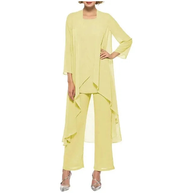 Women's Suit 3 Pieces Sets Long Jacket Top & Pants Dress Formal Events Wedding Party Guest - Frimunt Clothing Co.