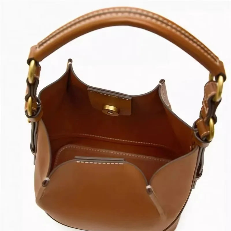 Women's Classic Bucket Shoulder Bag – Dual Texture Options - Frimunt Clothing Co.